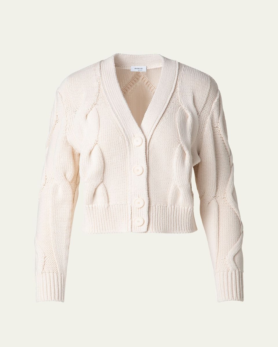 V-Neck Cable Cardigan